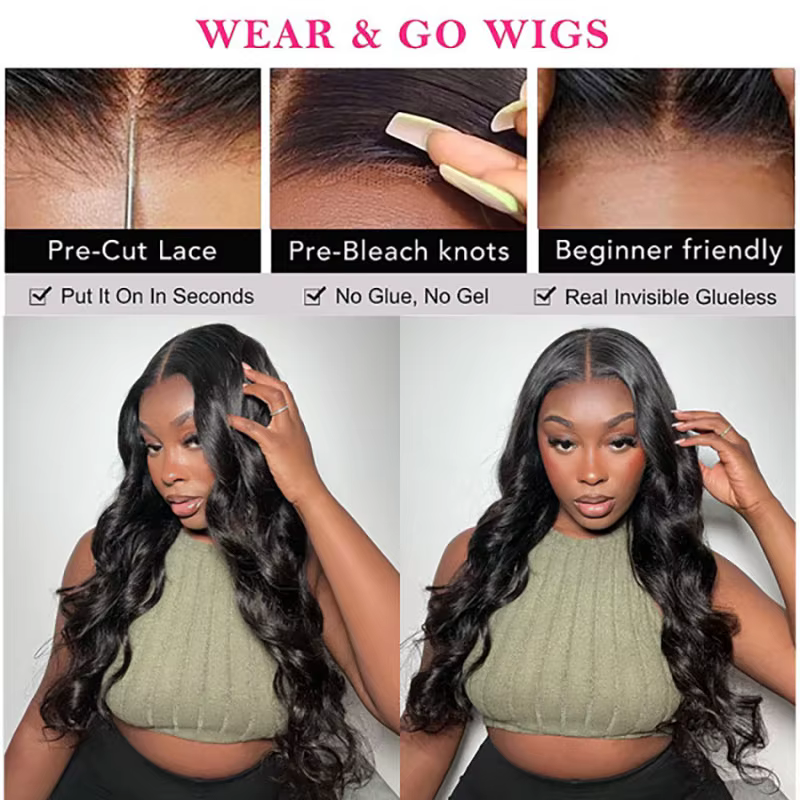 Perruque Lace Front Wig Body Wave transparente-ISEE Hair Wear Go, perruques frontales de cheveux hum