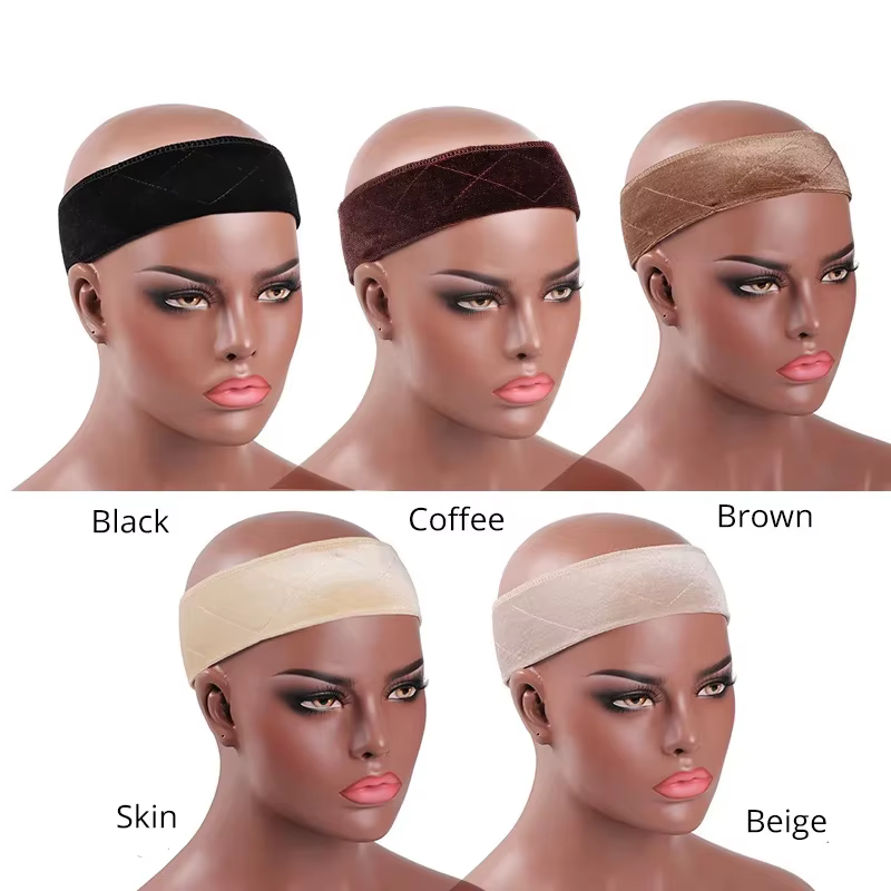 Nunify anti-dérapant doux velours femmes perruque poignées bandeau femmes velours perruque accessoir