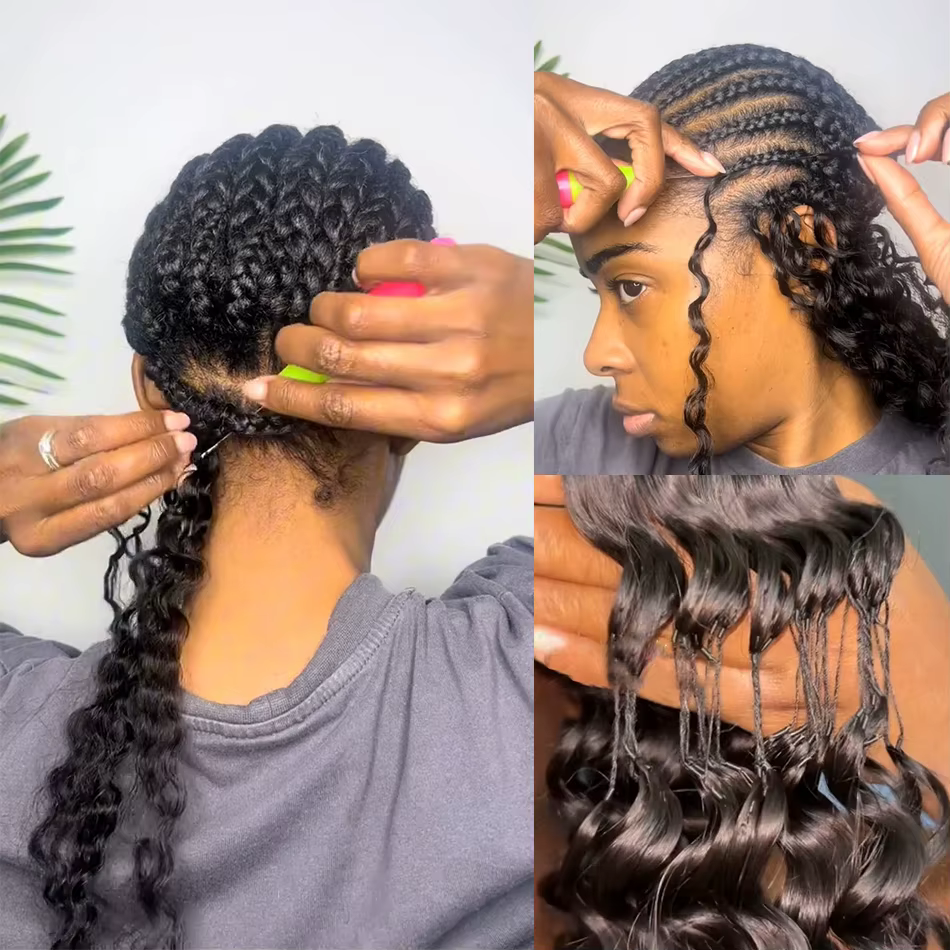 Petites spirales invisibles bouclés Crochet cheveux humains 12A sans noeuds pré-séparés crépus boucl