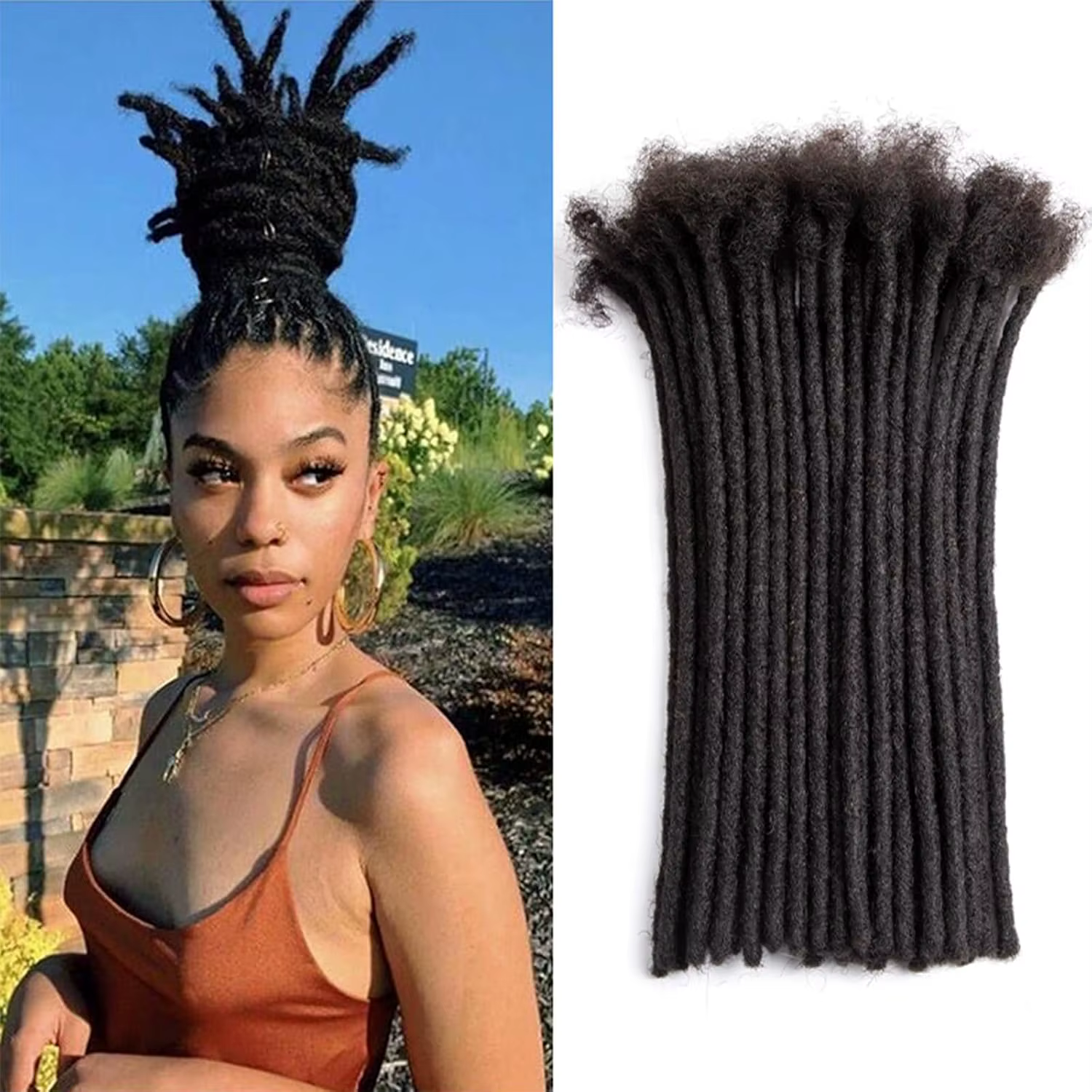 Extensions de dreadlocks synthétiques Teresa, extensions de locs synthétiques, largeur 0,8 cm, 10 po