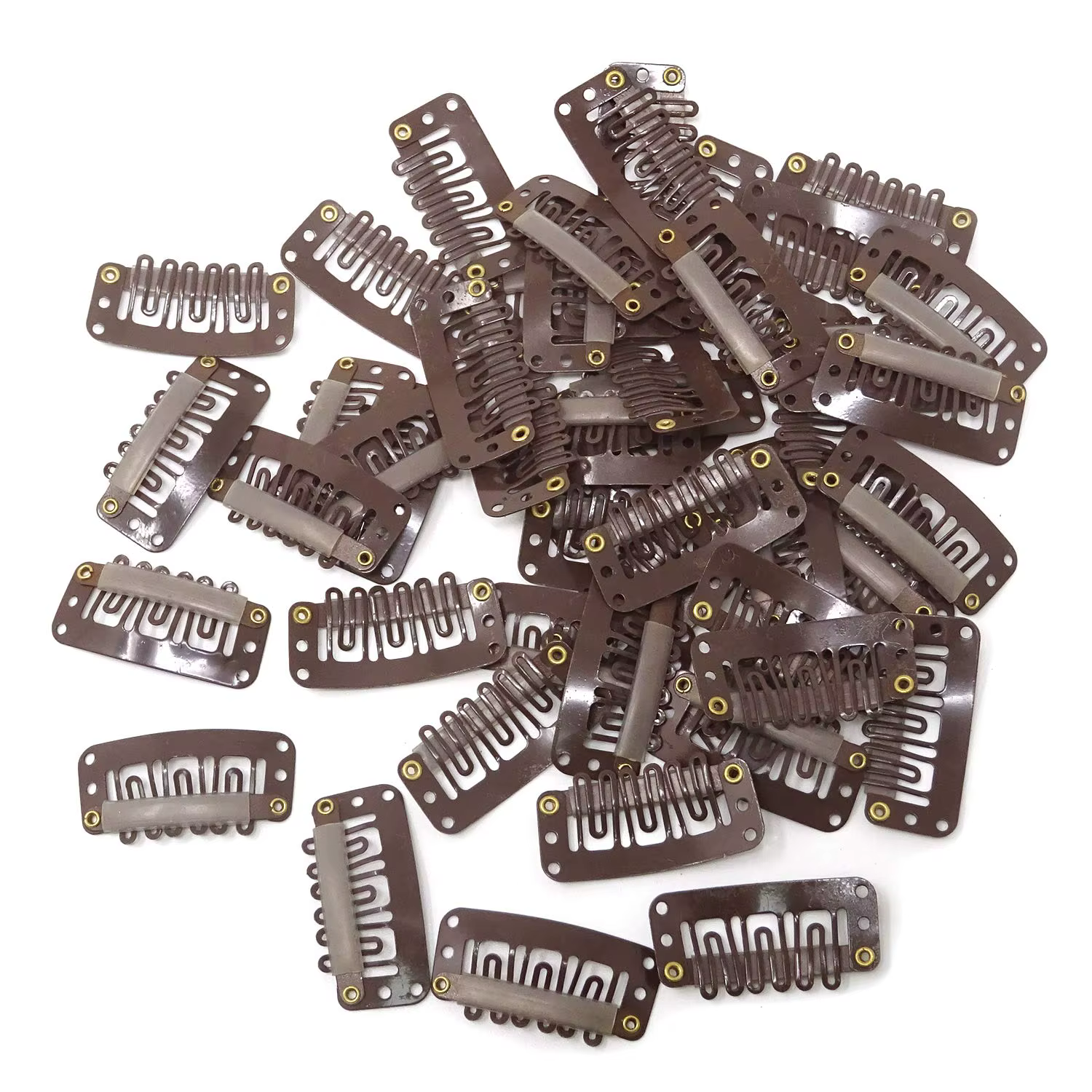 50pcs 2.3cm-3.6cm couleur marron noir perruque Clips Snap Clip pour Extension de cheveux perruque tr