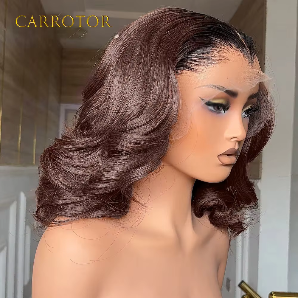 Perruque Lagos Hairline 1b4 Ombrée Colorée 13x4 Invisible Lace Frontal Loose Deep Wave Cheveux Humai