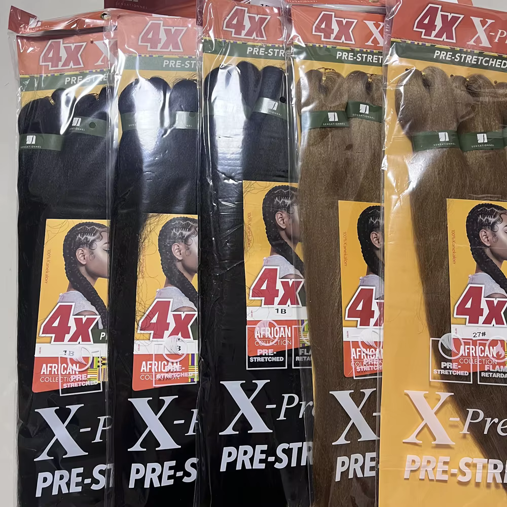 38 pouces tressage synthétique hair-4x tresse Sensationnel pré-étiré kanekalon ignifuge pour tresse