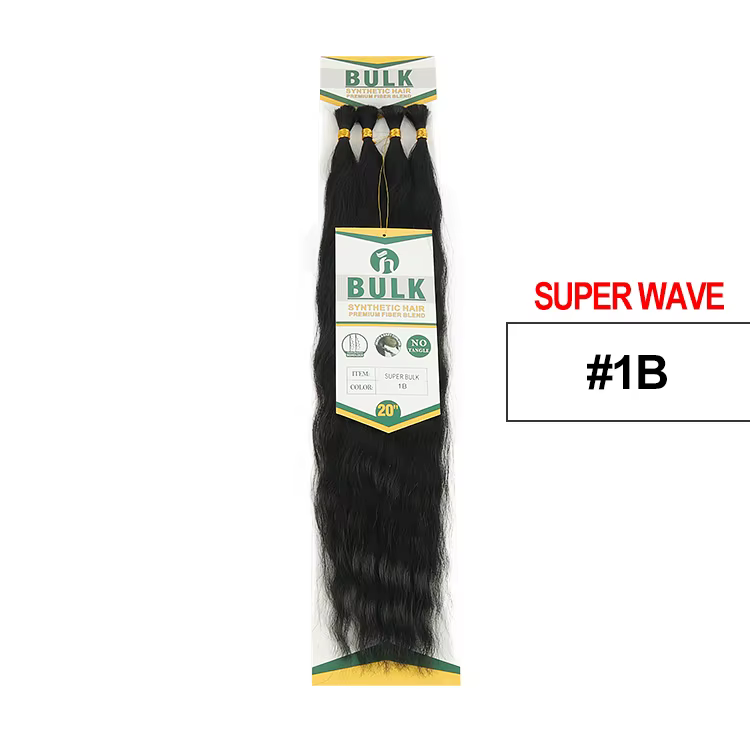 Extensions de cheveux synthétiques noirs blond miel super ondulés en vrac sans trame pour femmes