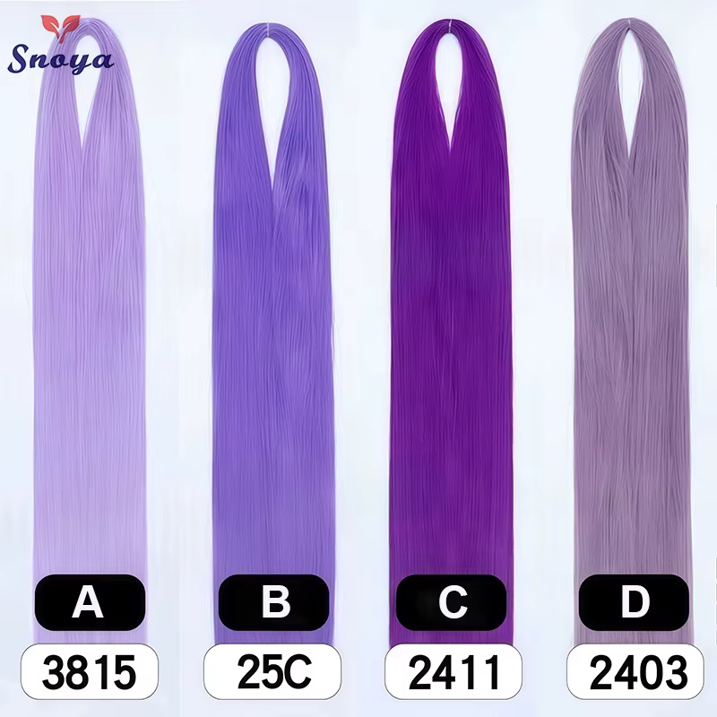 Snoya 120 cm matières premières de cheveux synthétiques 100 couleurs utilisées pour la coiffure de p