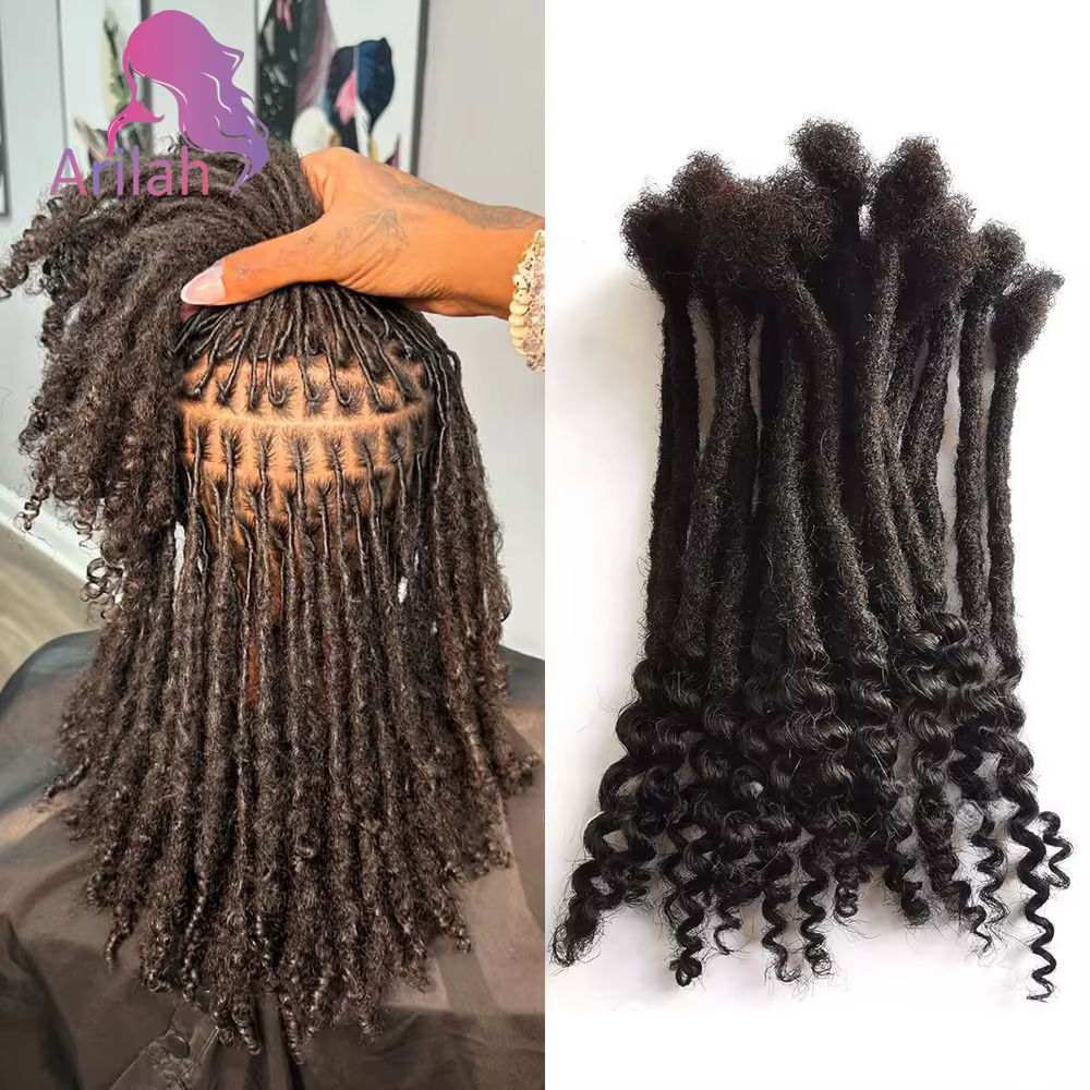 Extensions de cheveux humains afro crépus de 0,6 cm avec pointes bouclées, 8-12 pouces, faites à la