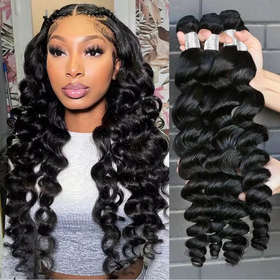 Extensions de cheveux vierges Remy pour femmes, mèches de cheveux humains péruviens bruts, vague lâc