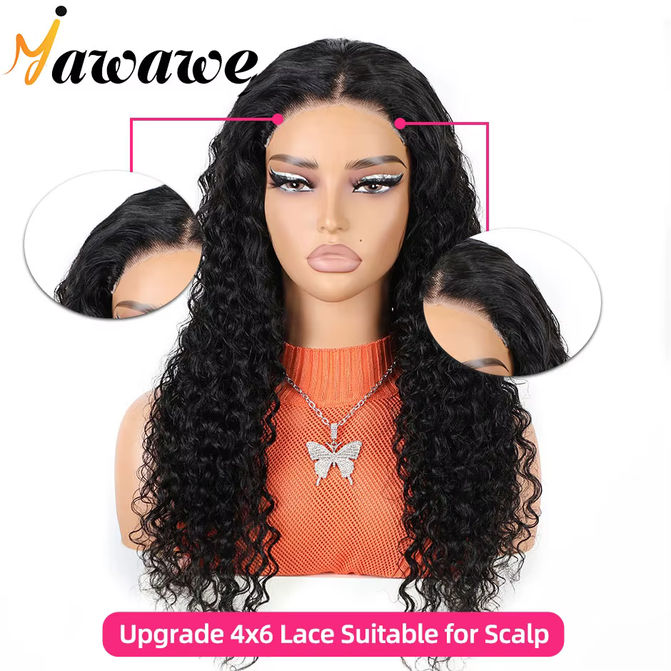 Yawawe-Perruque Ondulée sans Colle pour Femme, Cheveux Humains, Ultraviolets, Prêt à vitation, Dente