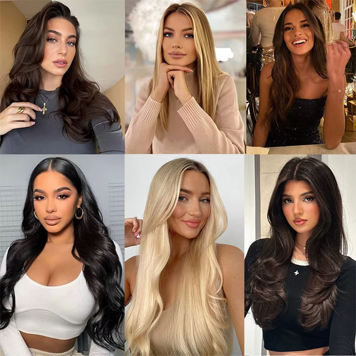 Extensions de Cheveux 100% Naturels Brésiliens Remy Lisses avec Colle Adhésive pour Femme, 50g, 20 P