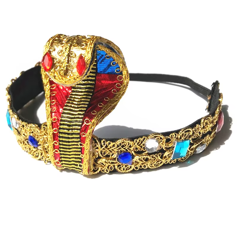 Perruque Cléopâtre pour femme, cheveux noirs, perles dorées, accessoire de tête Cléopâtre, pour dans