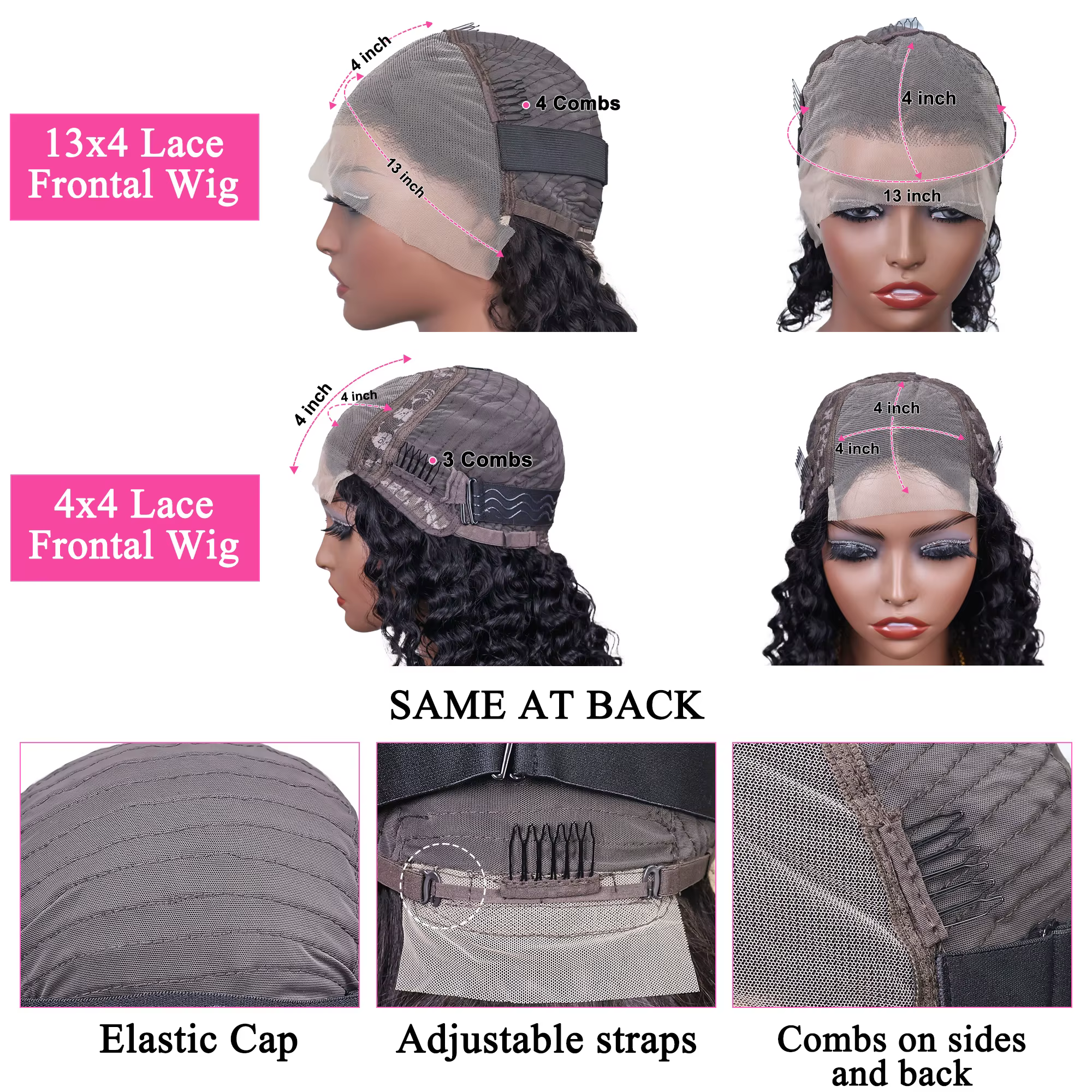 Perruques Courtes Brésiliennes Bob 100% Cheveux Humains, Lace Frontal 13x4, Cheveux Humains Ondulés 