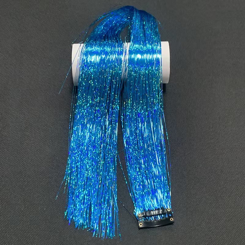 Extensions de cheveux synthétiques colorées au laser de 24 pouces, avec clip BB, longues et droites,