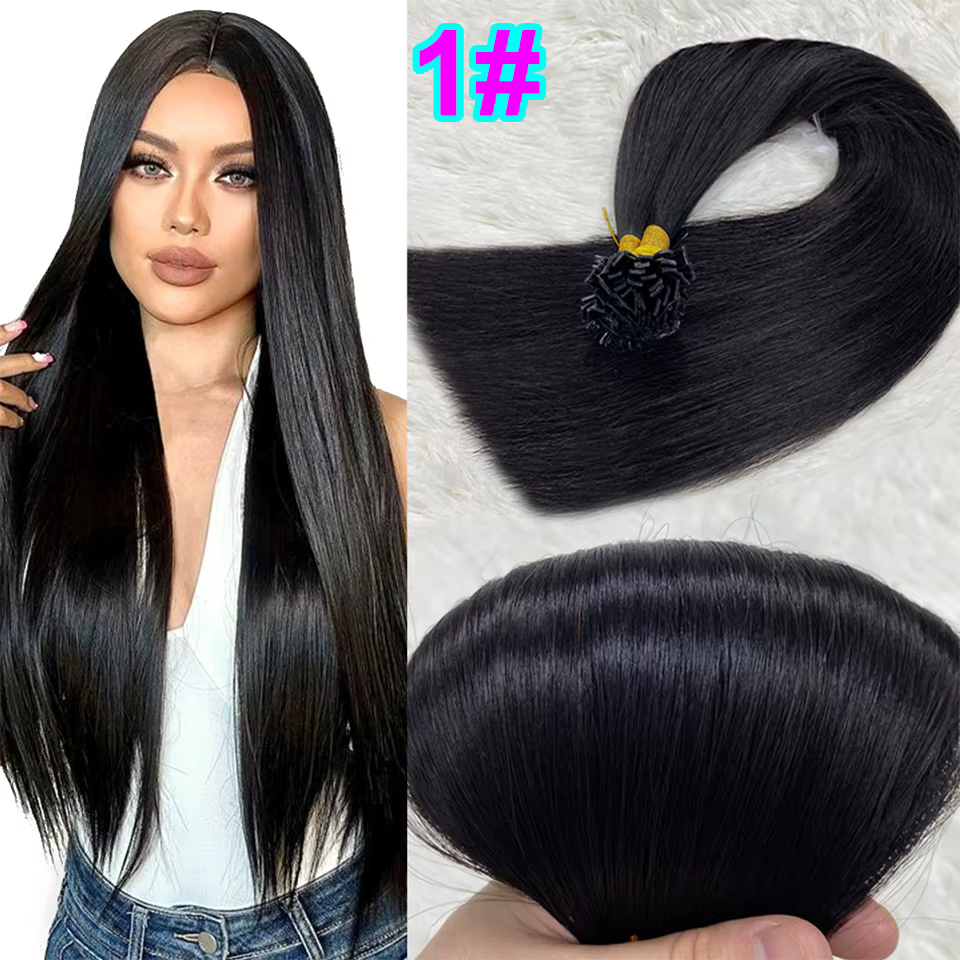 Extension de cheveux humains droits à pointe plate par Capsules de kératine de Fusion 0.8g/ 1g/brin