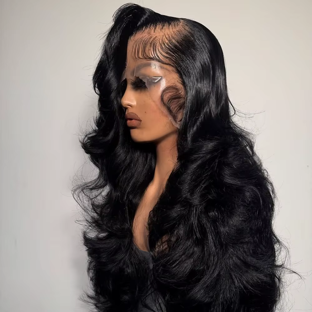 Perruques Lace Front Body Wave 13x6 en Cheveux Humains, Densité 200%, Pré-épilées, Pour Femmes Noire