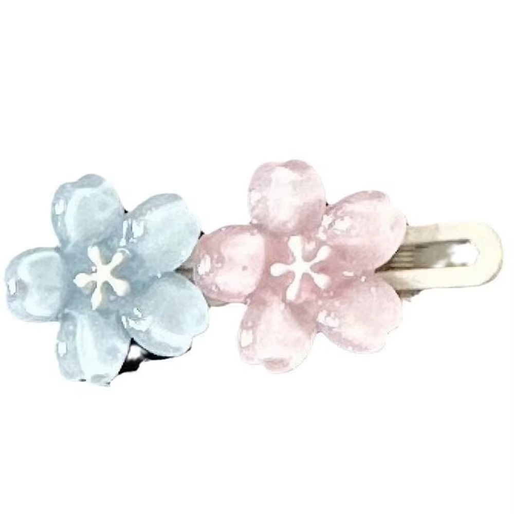 Pince à cheveux transparente pour petite fille, épingle à cheveux sans fleur, pince à dentelle bleue