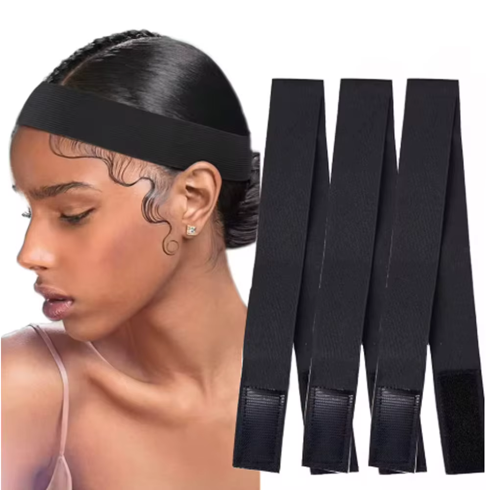 Lot de 3/5/10 élastiques à cheveux tendance pour perruques, bandeaux élastiques ajustables avec ferm
