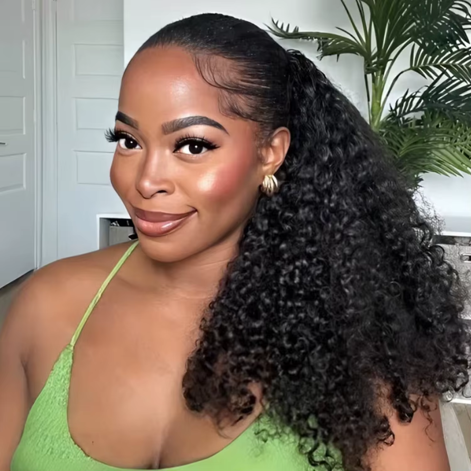 Demi-perruque cheveux humains crépus bouclés 3 en 1, demi-perruque sans couture, sans colle, pour dé
