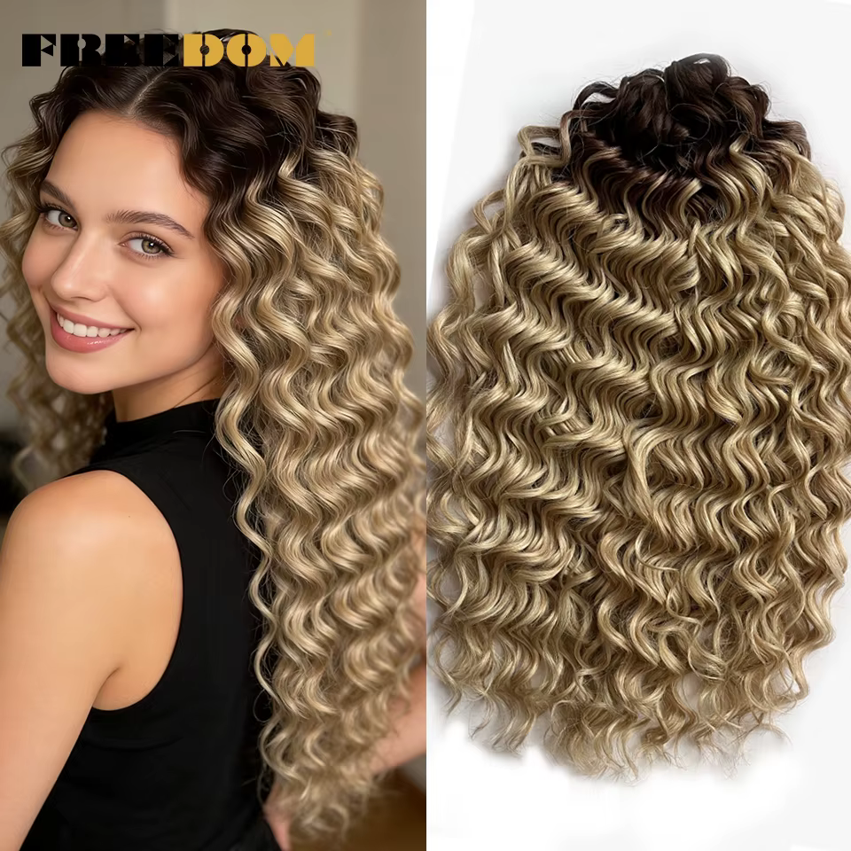 Extensions de cheveux synthétiques tressées Deep Wave Jessica Hair, 20 pouces, 300g, couleur ombrée 