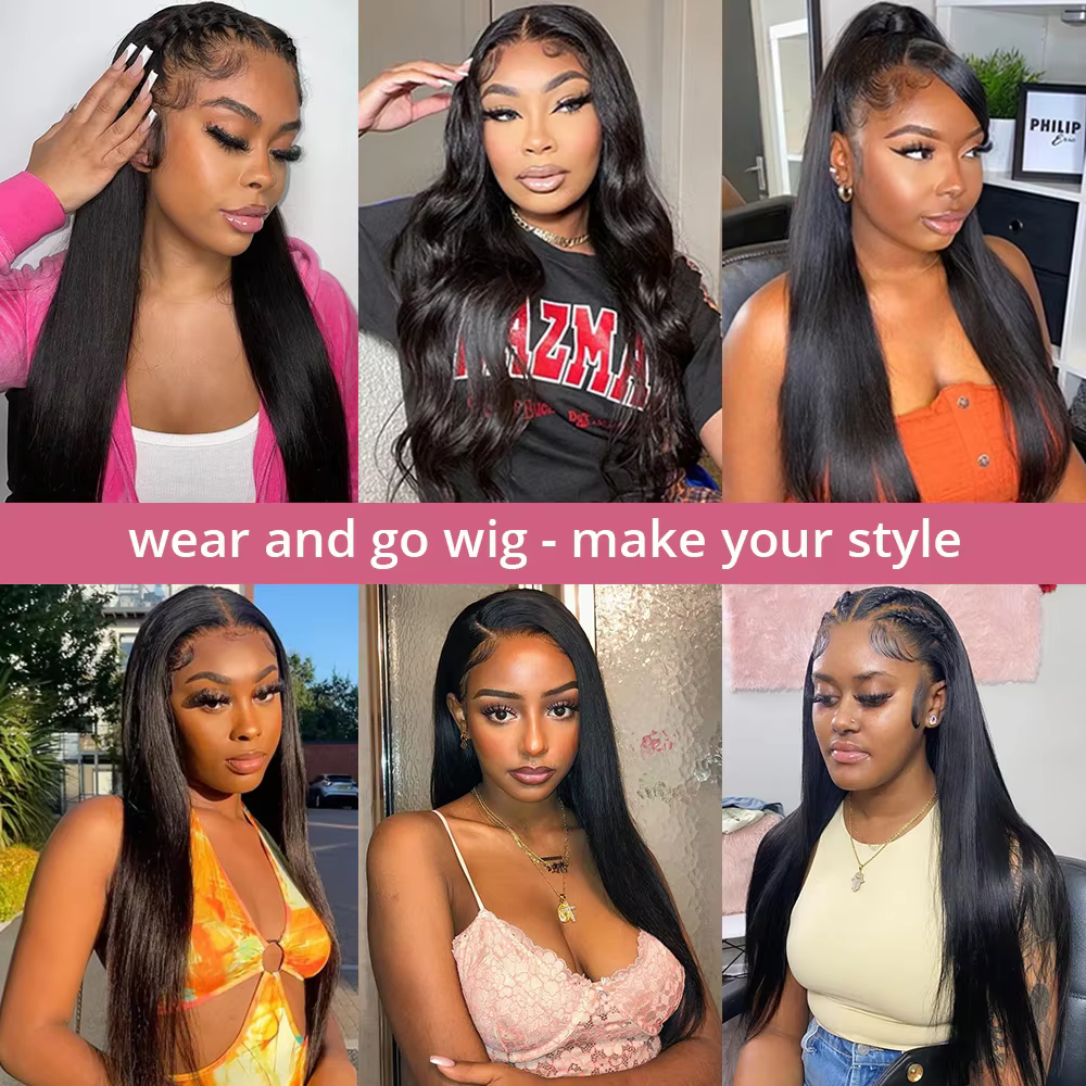 Perruque Lace Closure Wig Remy sans colle, cheveux naturels, pre-plucked, pre-plucked, 4x4 5x5 HD, 3