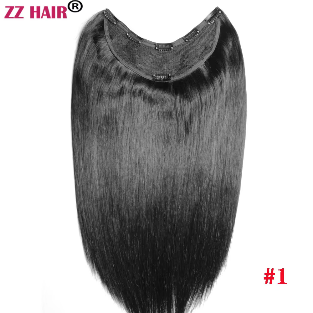 ZZHAIR 100% Extensions de cheveux humains brésiliens Remy 120g-200g 16 "-26" U pièce perruque Clip-i