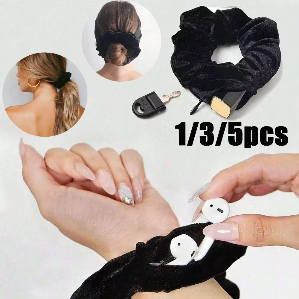 1/3/5 pièces portables Étui de rangement pour cravates de cheveux, vue secrète cachée, chouchou po