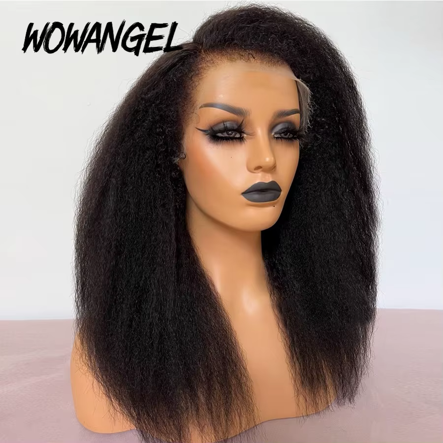 13x6 HD Lace Full Frontal 4C Kinky Baby Hair 250% / 180% Afro Kinky Straight HD Full Frontal Wig Rem