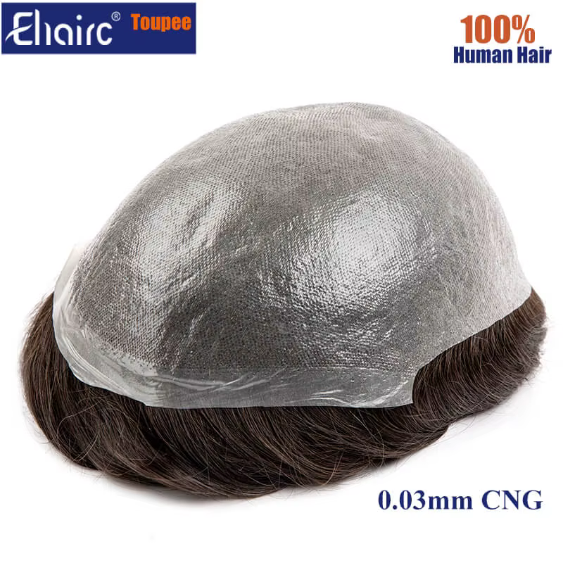 Permier mâle prothèse de cheveux Ultra-mince 0.03mm peau perruques pour hommes 6 "prothèse capillair