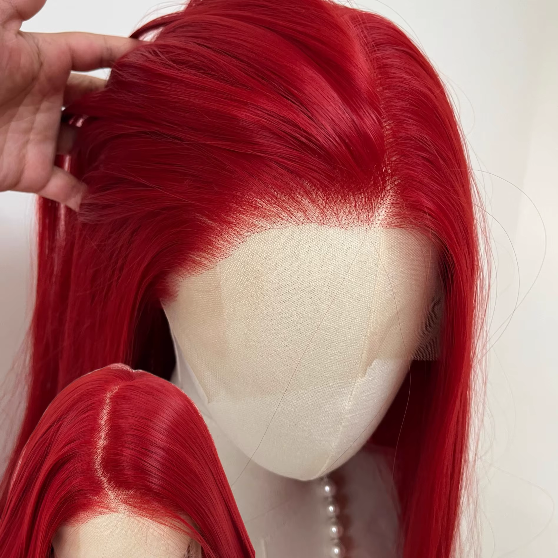 Perruque Lace Front Wig synthétique 13*6, cheveux longs et lisses pour femmes, grande dentelle front