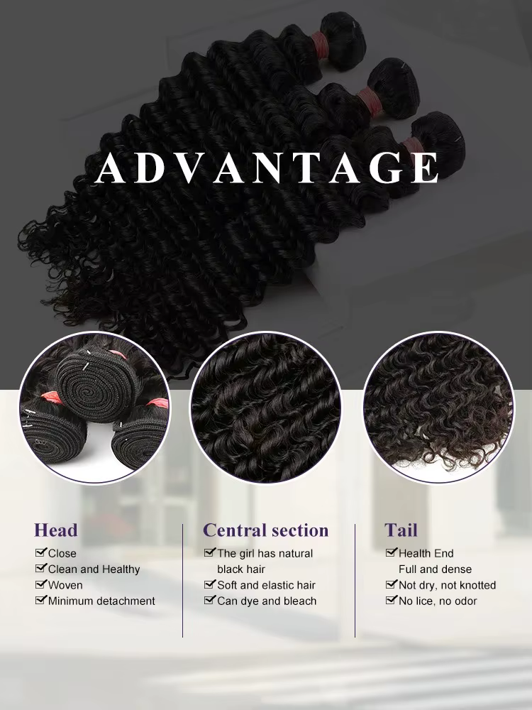 Lots de Cheveux Humains Ondulés Profonds (Loose Deep Wave) de 32, 36, 40 Pouces, Cheveux Brésiliens