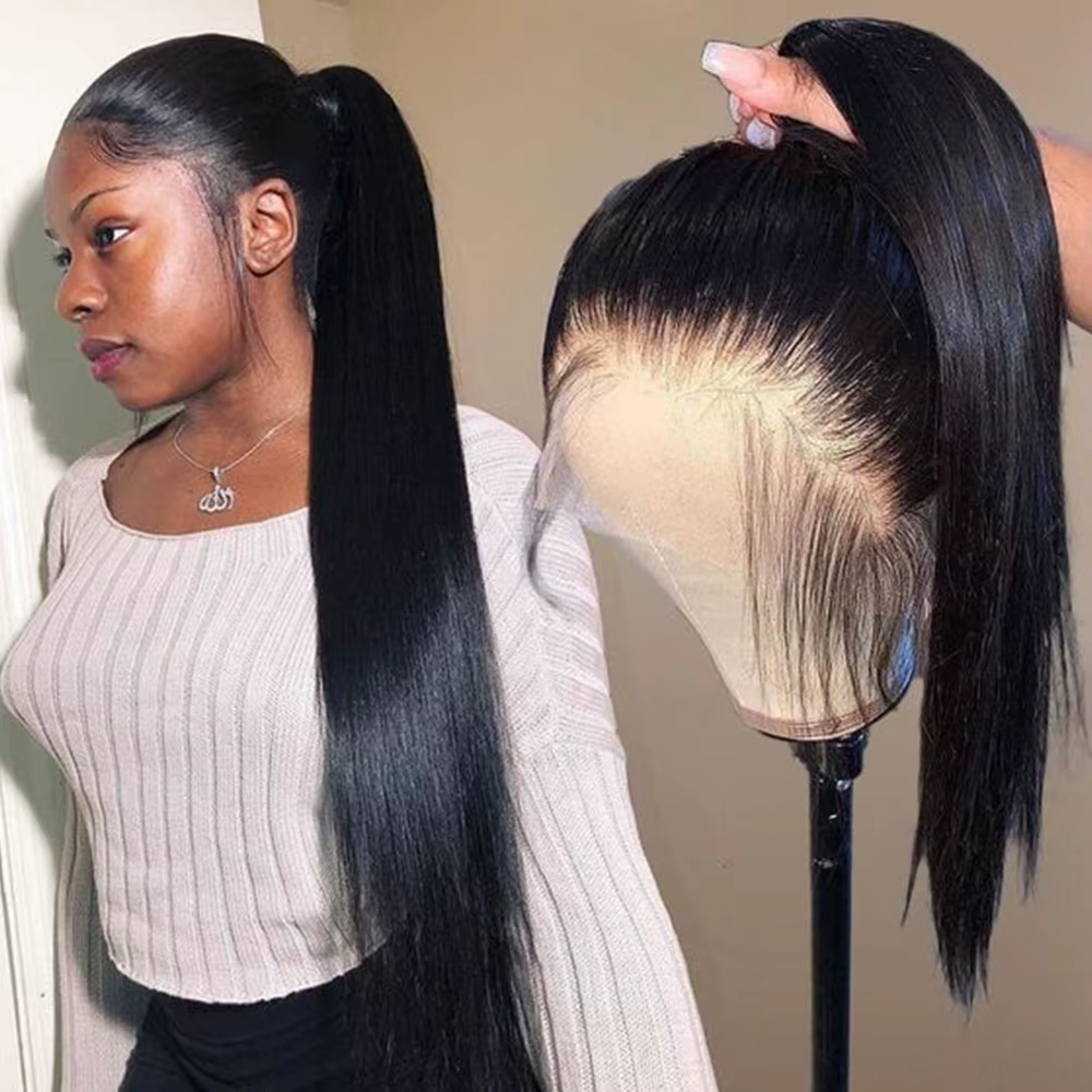 360 HD dentelle frontale perruque cheveux humains droite dentelle avant perruque brésilienne cheveux