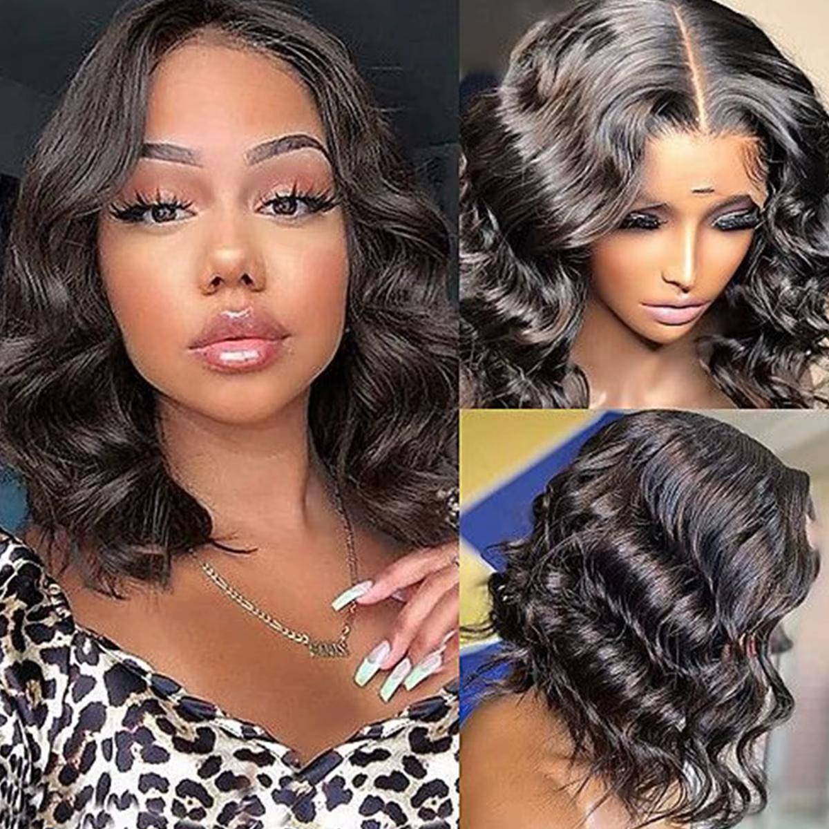 Perruque Lace Front Wig Body Wave Brésilienne Naturelle, Cheveux Humains, 4x4, 13x4, Pre-Plucked, po