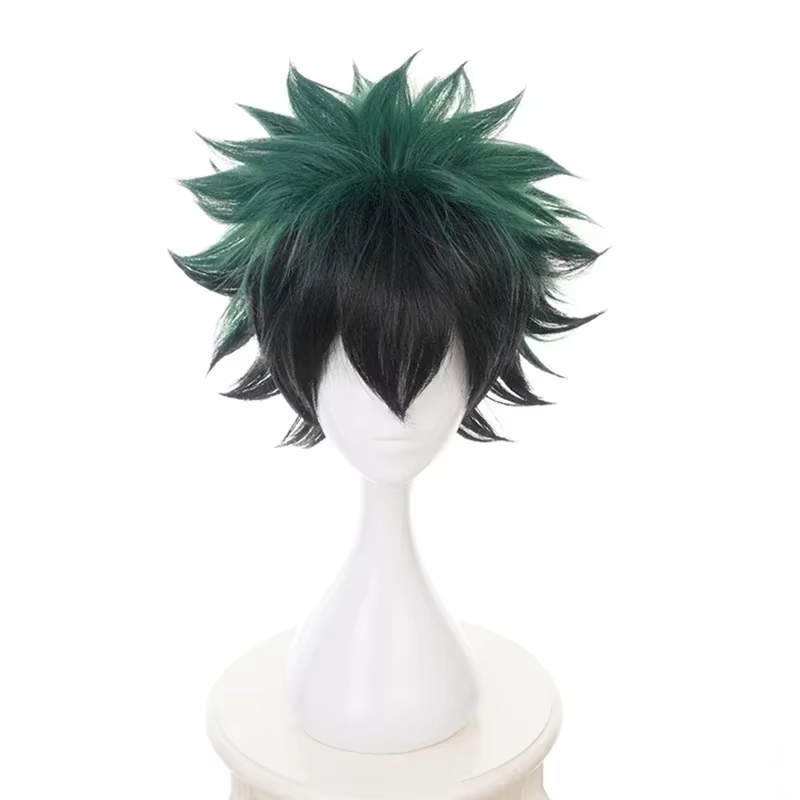 Perruque courte synthétique résistante à la chaleur pour cosplay My Hero Academia Midoriya Izuku Bak