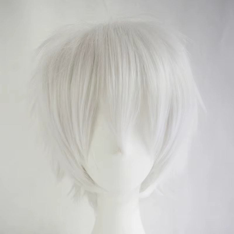 Perruque synthétique courte bouclée universelle noire, perruque de personnage de couleur variable po