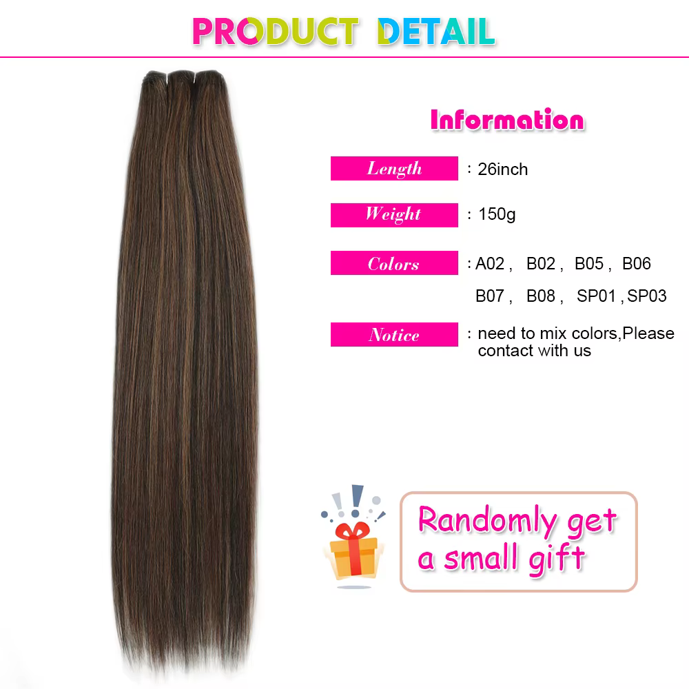 Alibaby cheveux raides paquets Extensions lisse Ombre cheveux tissage 26 pouces longs synthétiques c