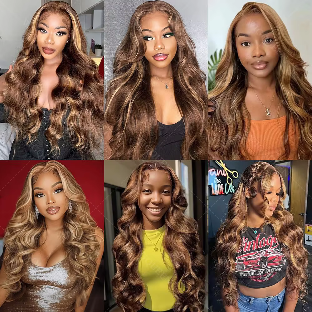 Perruque Lace HD 13x4 en Cheveux Humains Brésiliens, 34 Pouces, Densité 250, Ondulation Body Wave, O