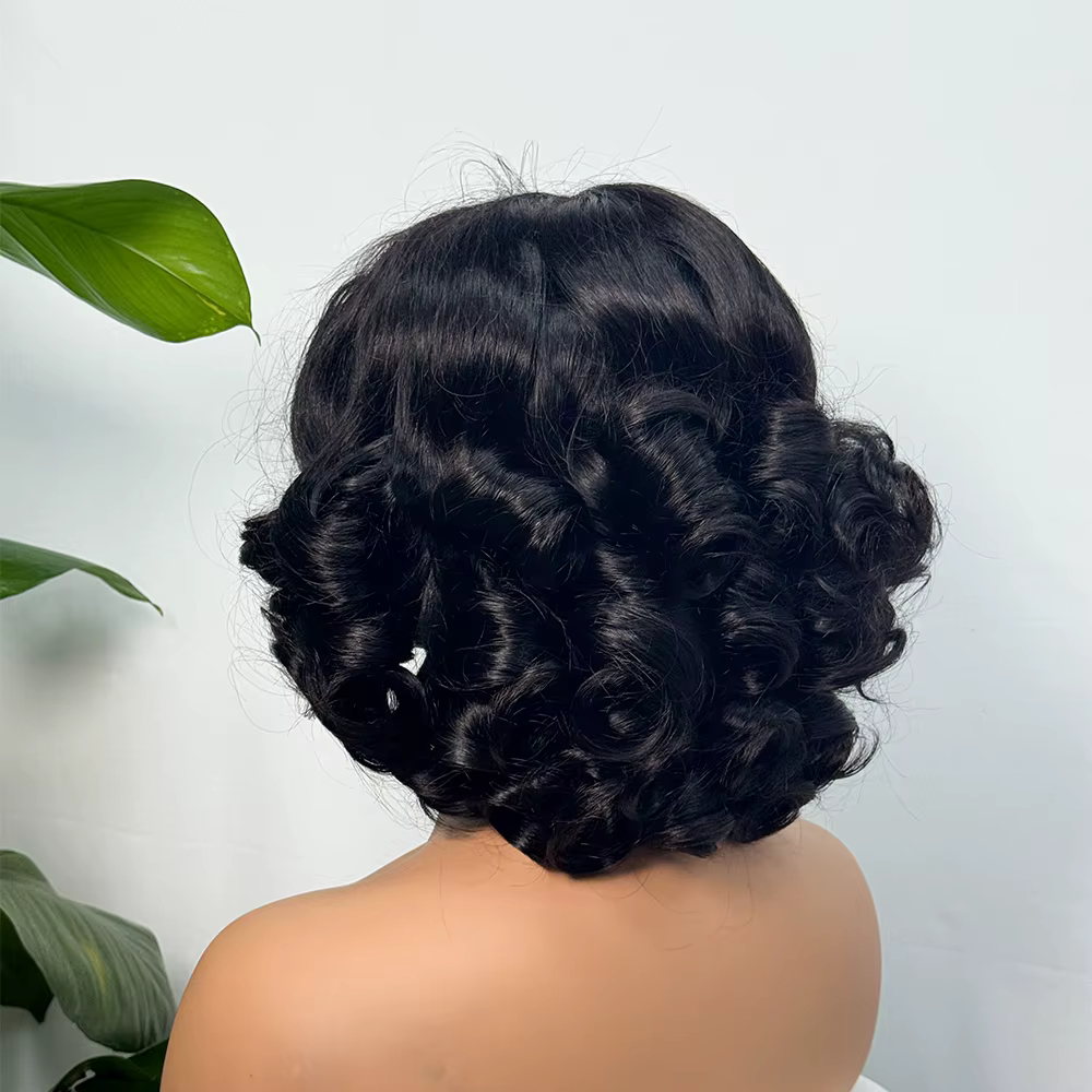 330% Demnsity 5x5 dentelle lâche rebondissant perruques de cheveux humains lâche rebondissant bouclé