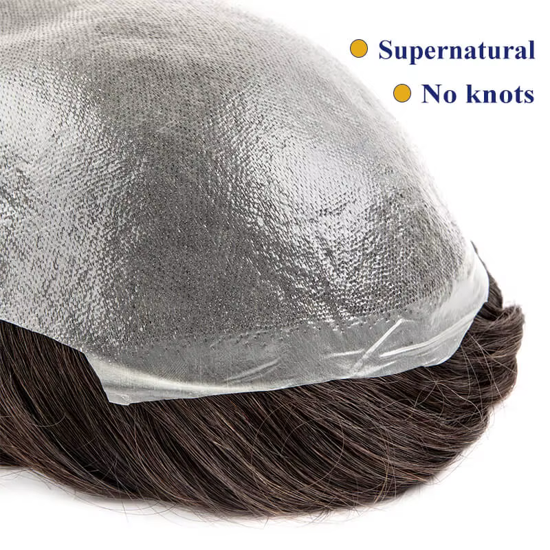 Permier mâle prothèse de cheveux Ultra-mince 0.03mm peau perruques pour hommes 6 "prothèse capillair