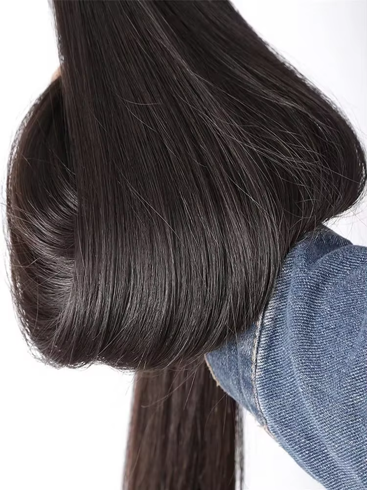 Lot de 3 ou 4 mèches de cheveux humains vierges brésiliens lisses comme des baguettes, 30 à 40 pouce