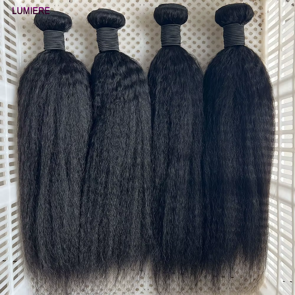 Crépus Yaki droit paquet de cheveux humains 100% vierge non transformé Jerry bouclés Extension de ch
