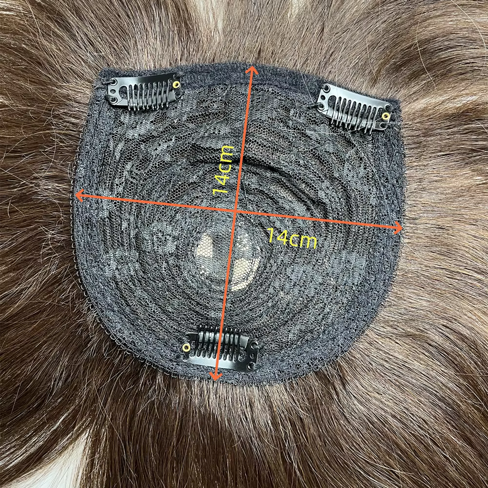 Toppers de cheveux humains épais pour femmes avec frange de poupée longue 45 cm 60g couverture de po