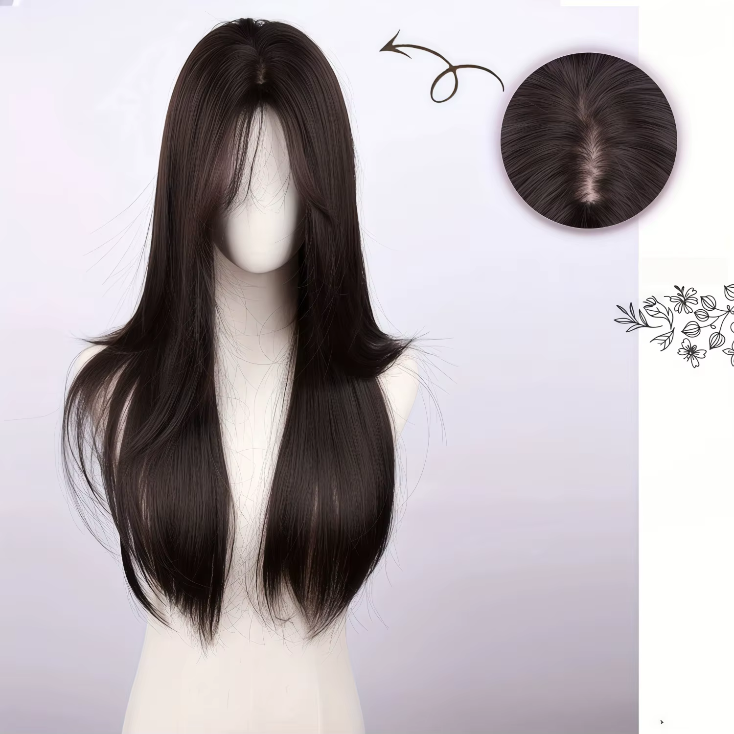 Perruque synthétique lisse noire naturelle de 28 pouces, adaptée aux femmes pour le carnaval, St. Jo