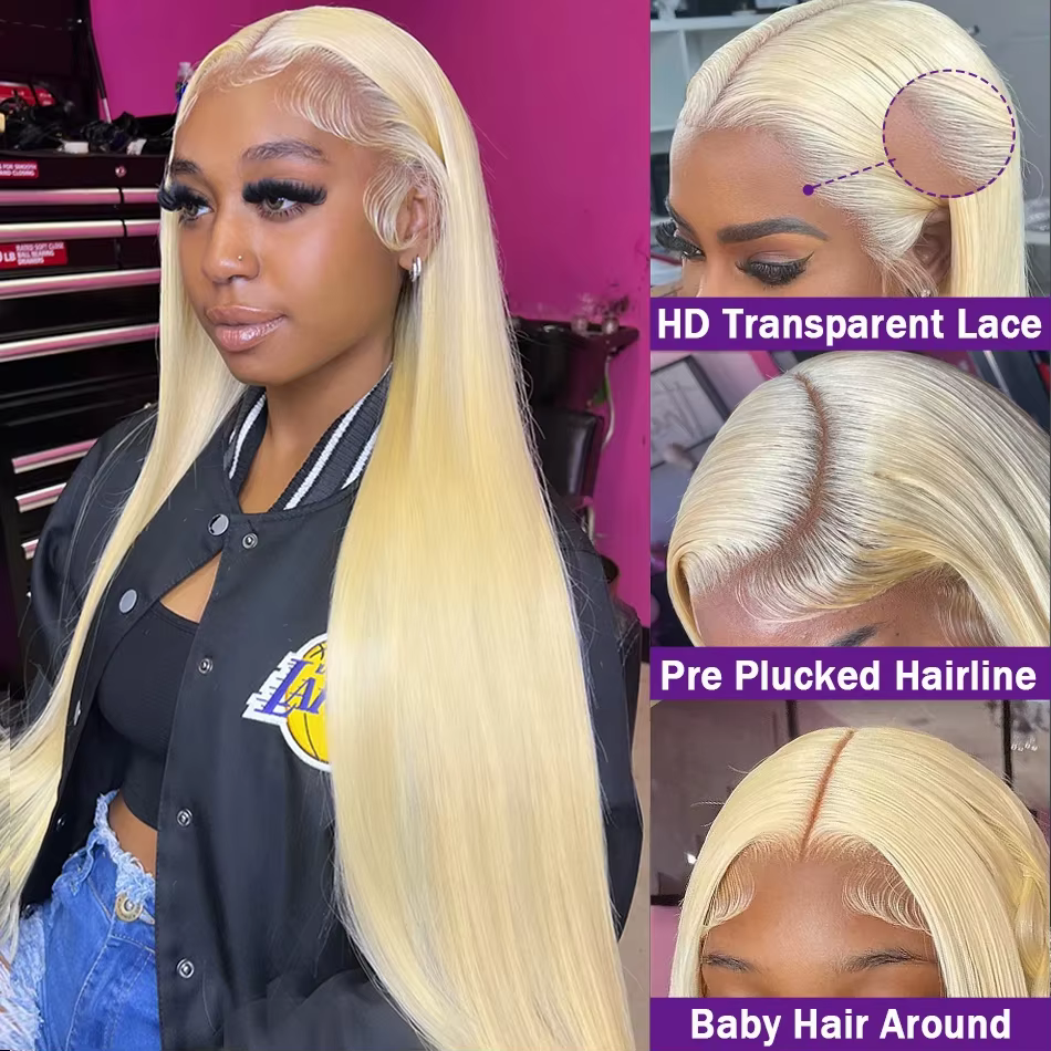 Blonde 613 Hd 13x6 dentelle frontale perruques 613 dentelle avant perruques de cheveux humains pour 