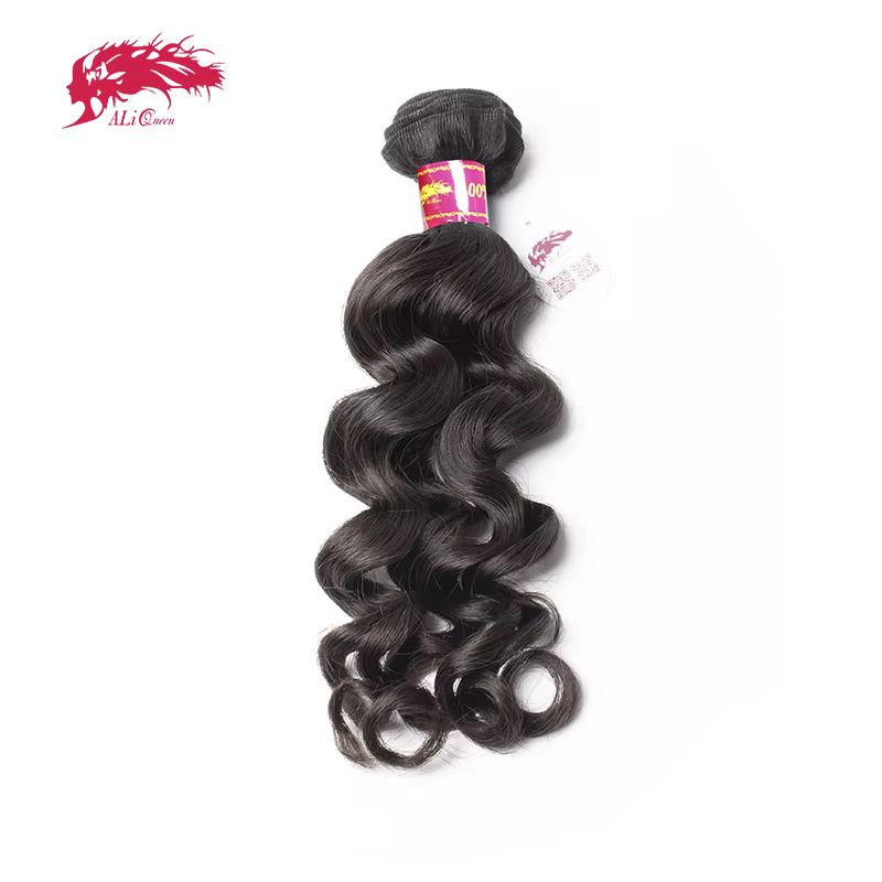 Ali Queen-Tissage en Lot Brésilien Naturel Ondulé Non Prossé 10A, Cheveux Vierges Bruts, 10-30 Pouce
