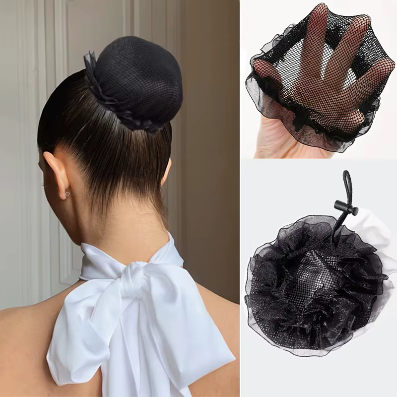 Filet à cheveux élastique en Nylon pour chignon Invisible, réutilisable, adapté aux femmes, chignon 