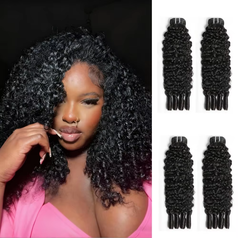 Lots de Cheveux Humains Bouclés Birmans 12A, Ondulés Type 3C4A, Non Traités, Bruts, à Coudre, Doux e