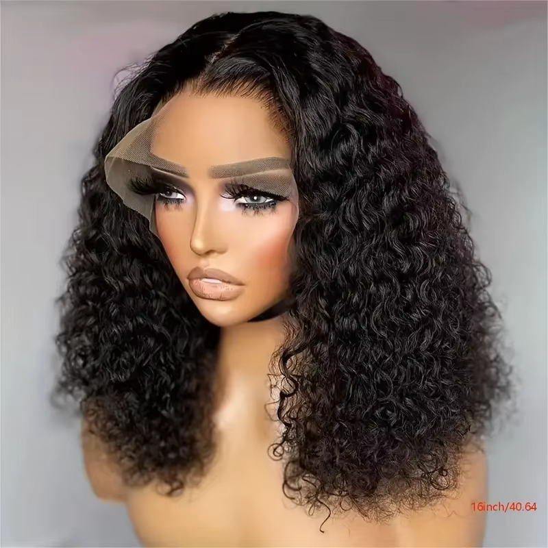 Perruques en cheveux humains bouclés crépus 16A, perruques frontales en dentelle 13x4 pour femmes, p