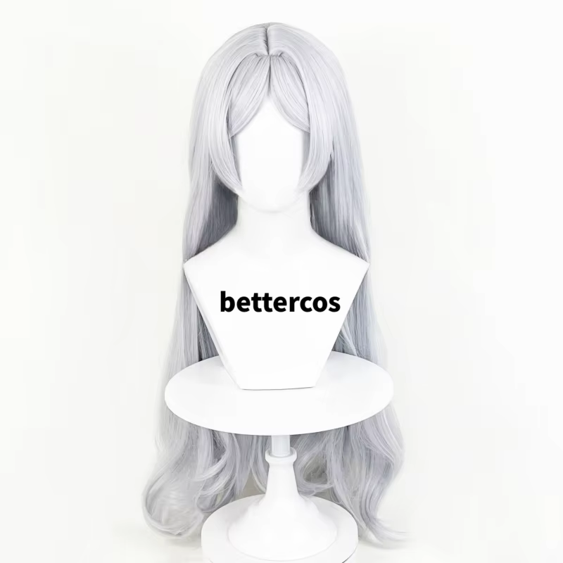 Frieren Anime Cosplay Perruque, Perruques Blanches Argentées sulf, Perruques Synthétiques, Degré de 