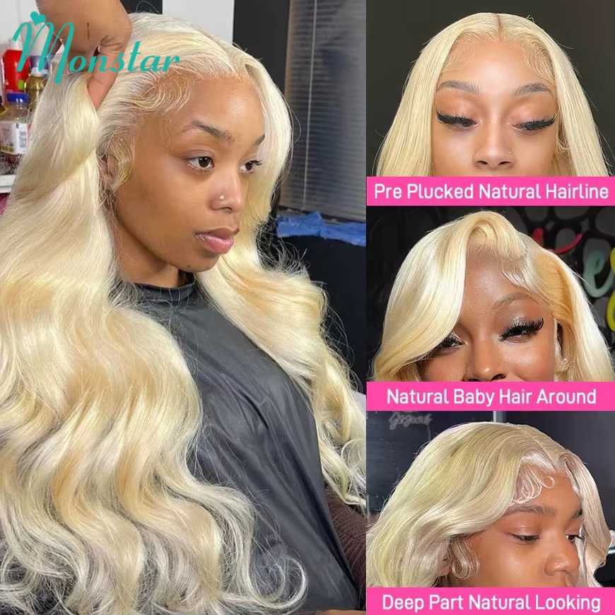 Perruque Lace Front Wig Body Wave naturelle, cheveux humains, couleur blond miel, 13x4, 13x6, 613 HD