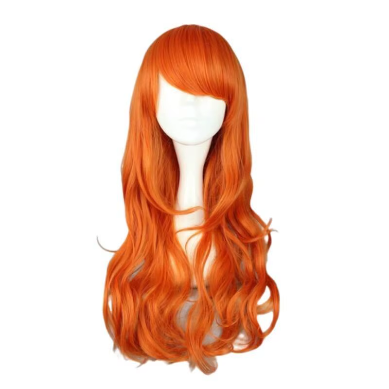 Perruque de Cosplay Nami sur le thème des pirates, Anime japonais, longue ondulée et bouclée avec fr