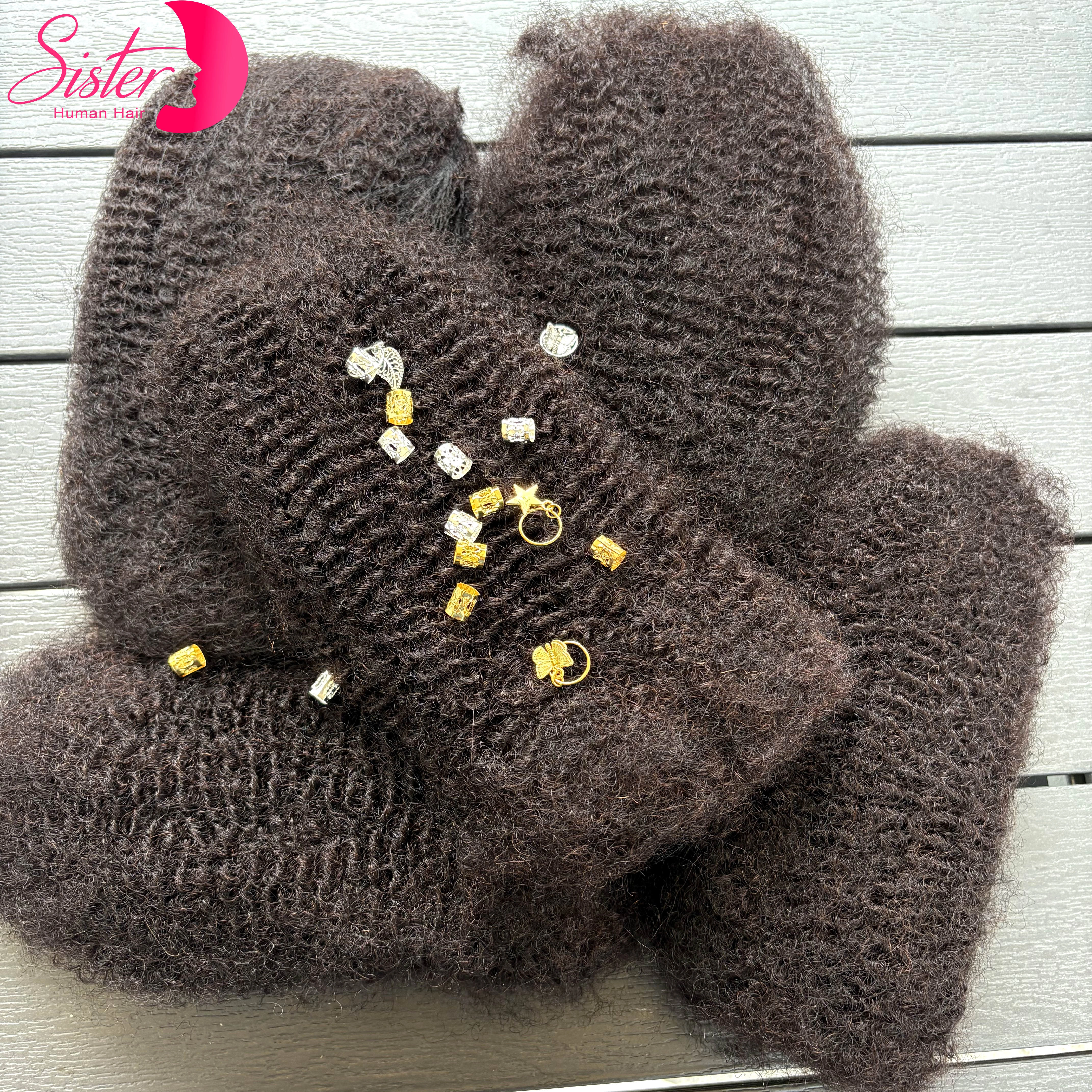 30 ou 50 g/paquet 10-18 pouces 4C Afro crépus en vrac Extensions de cheveux humains sans trame brési